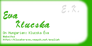 eva klucska business card