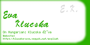 eva klucska business card